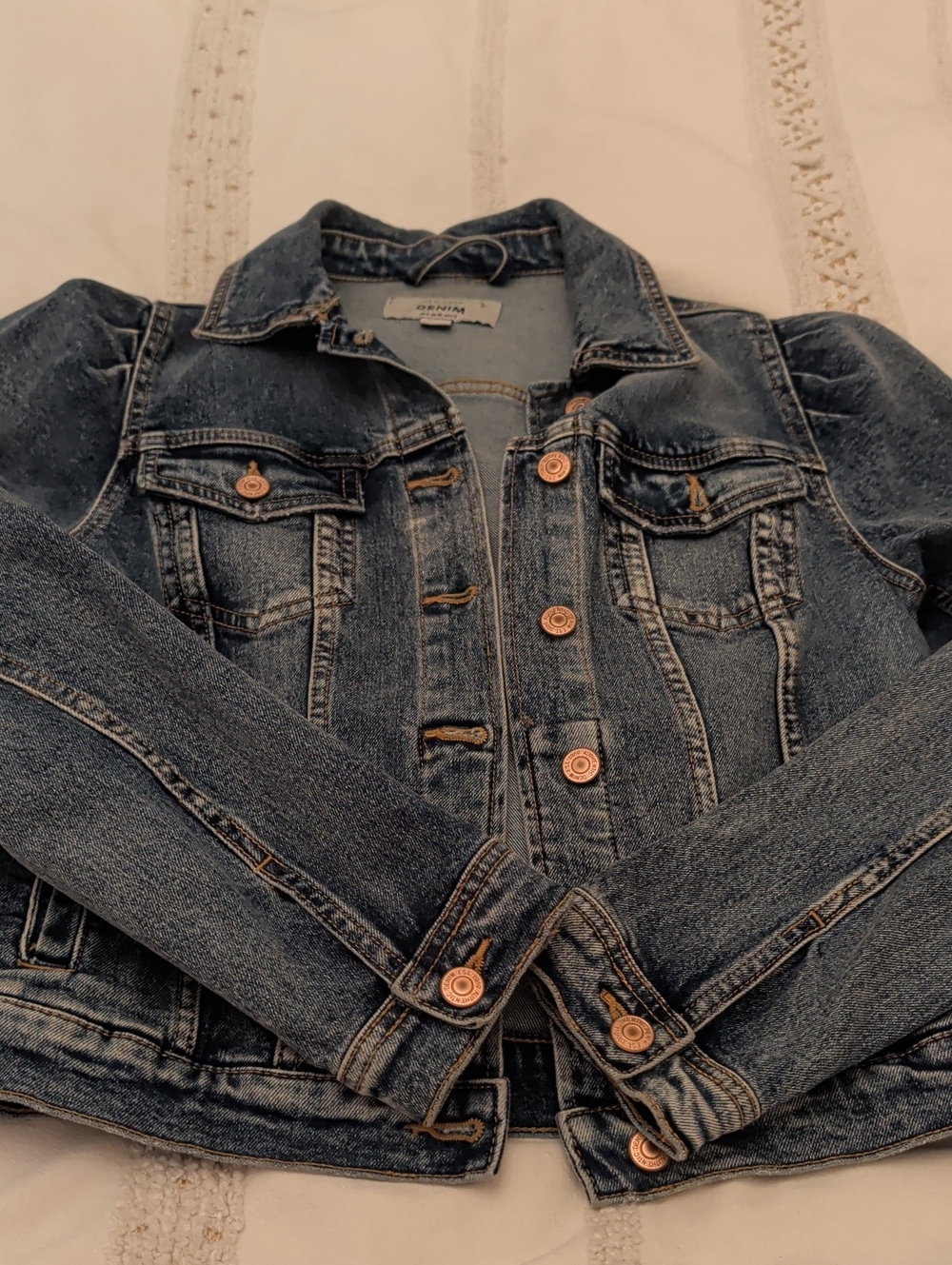 New Look Distressed Dark Blue Denim Jacket
